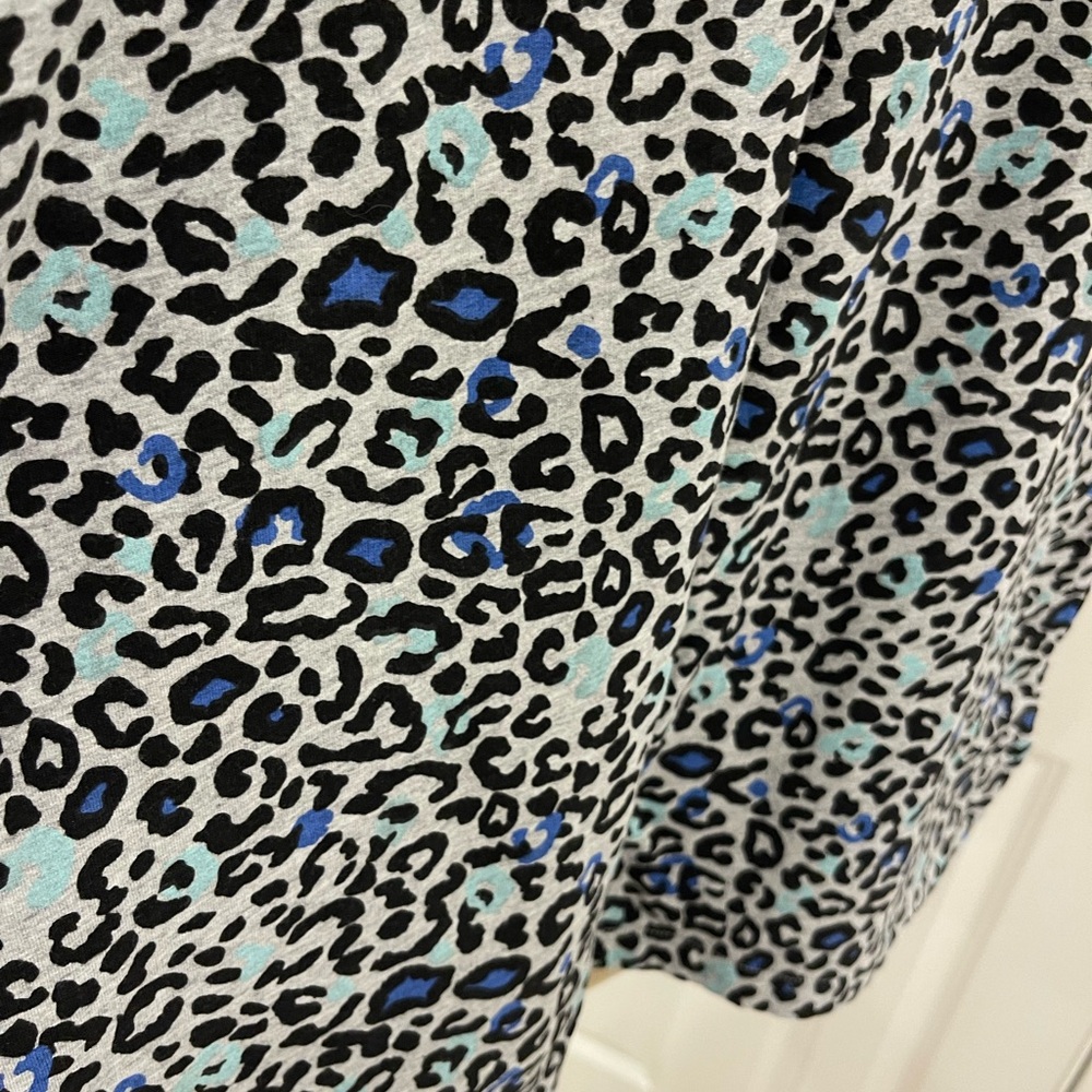 Blue Leopard Print Drawstring Mini Skirt - Picture 7 of 7